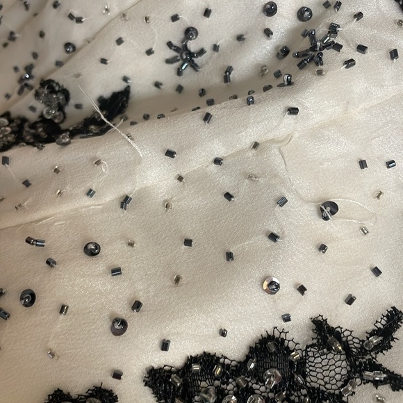 100% silk beaded lace bust mermaid hem gown - Picture 10 of 13